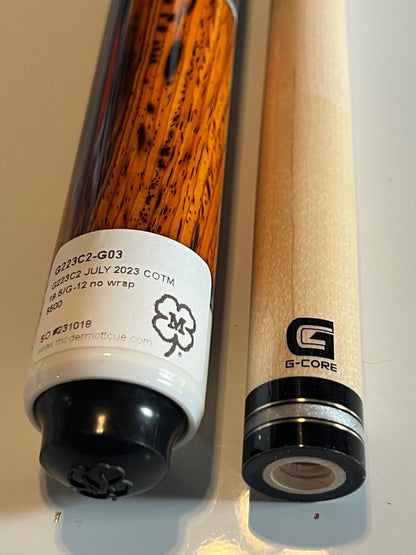 MCDERMOTT JULY CUE OF THE MONTH G223C2 12.0 MM WRAPLESS NEW SHPS FREE FREE CASE!