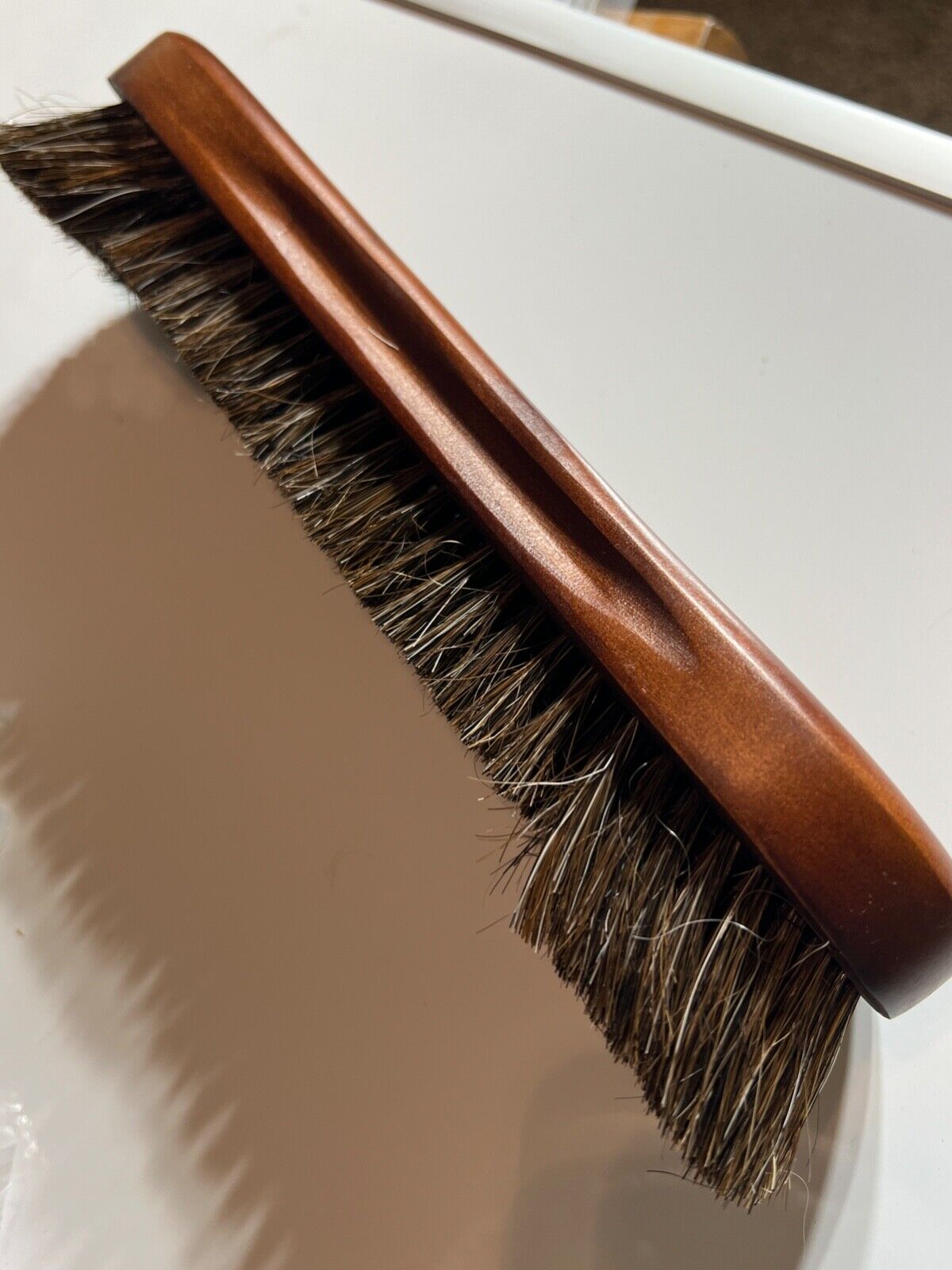 HJ SCOTT HORSEHAIR POOL TABLE BRUSH 10" MAHOGANY STAIN WOOD A15F SHIPS FREE