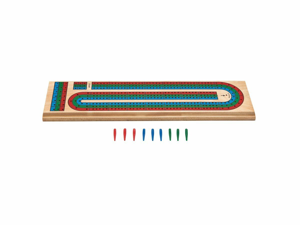 WODDEN BARONY CRIBBAGE BOARD CONTINUOUS 3 TRACK  WITH PEGS BRAND NEW SHIPS FREE