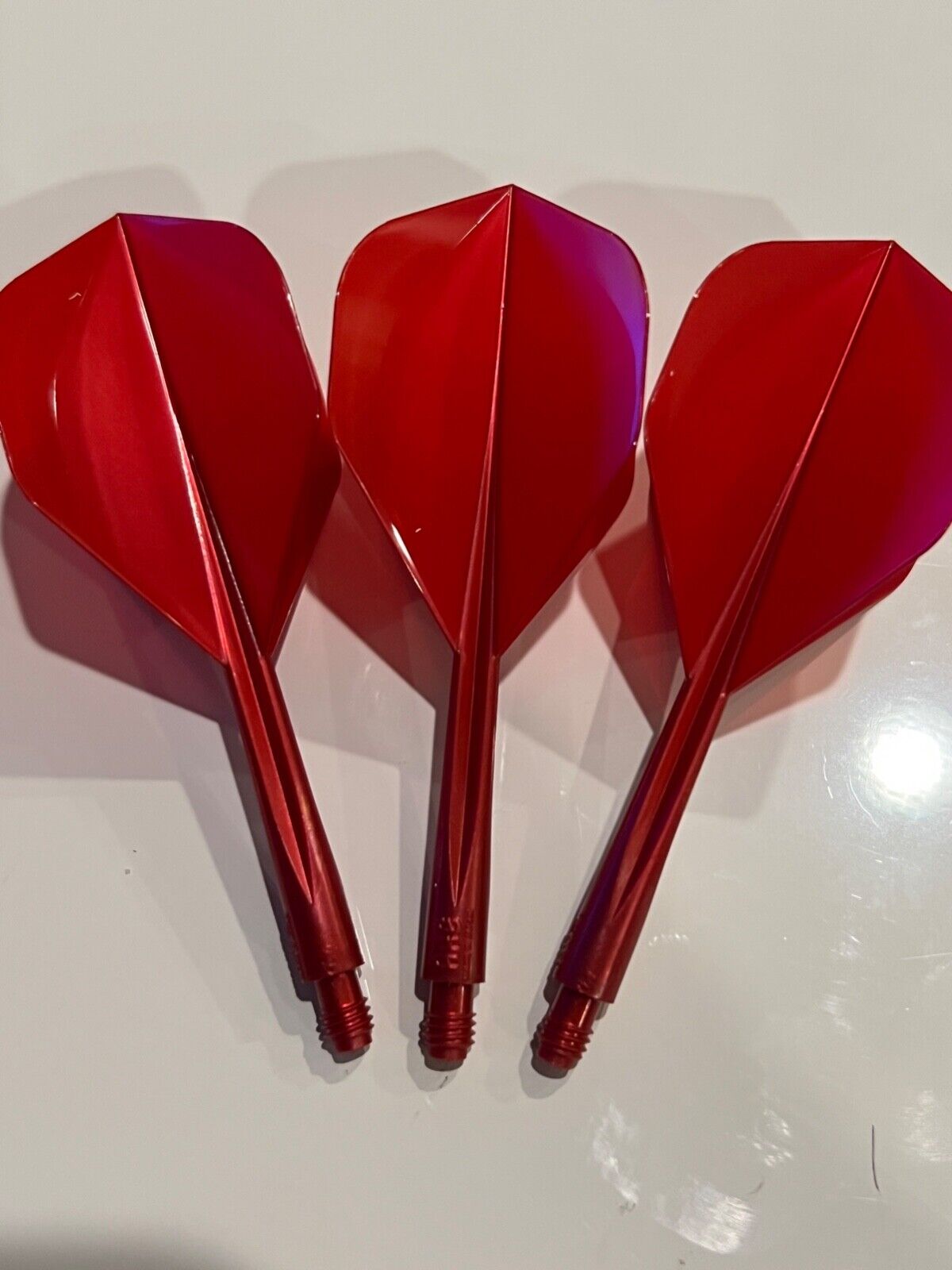 CONDOR RED METALLIC AXE LONG 33.5MM  FLIGHT SMALL  SHAPE SHIPS FREE