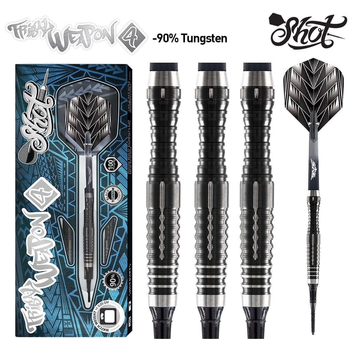 SHOT DARTS MODEL TRIBAL WEAPON 4 18 GR TUNGSTEN SOFT TIP SHIPS FREE FREE FLIGHTS