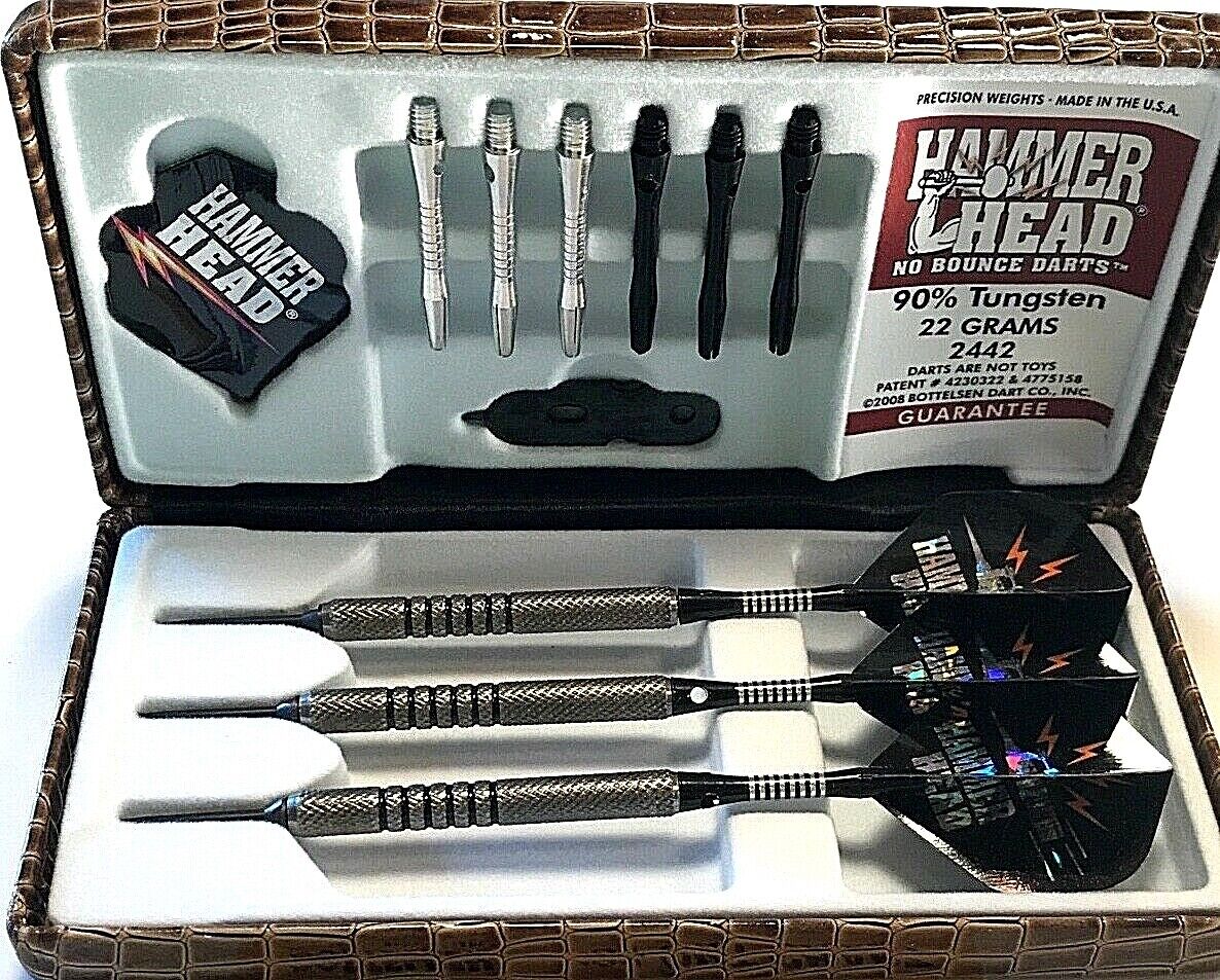 HAMERHEAD STEEL DARTS  2442 NO BOUNCE 22 GRAM 90% TUNGSTUN FREE SHIPPING N MORE