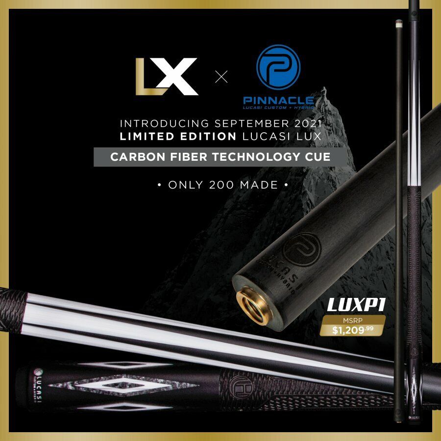 LUCASI LUXP1 PINNACLE POOL CUE CARBON FIBER LTD ONLY 200 MADE NEW FREE SHIPPING