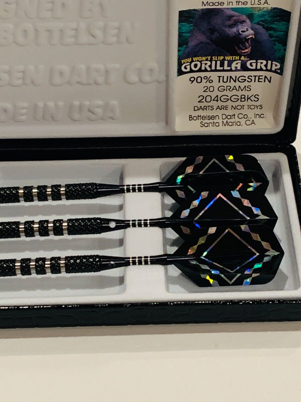 BOTTELSEN 204GGBKS 20 GRAM GORILLA GRIP TOUGH COAT DARTS FREE SHIPPING N MORE