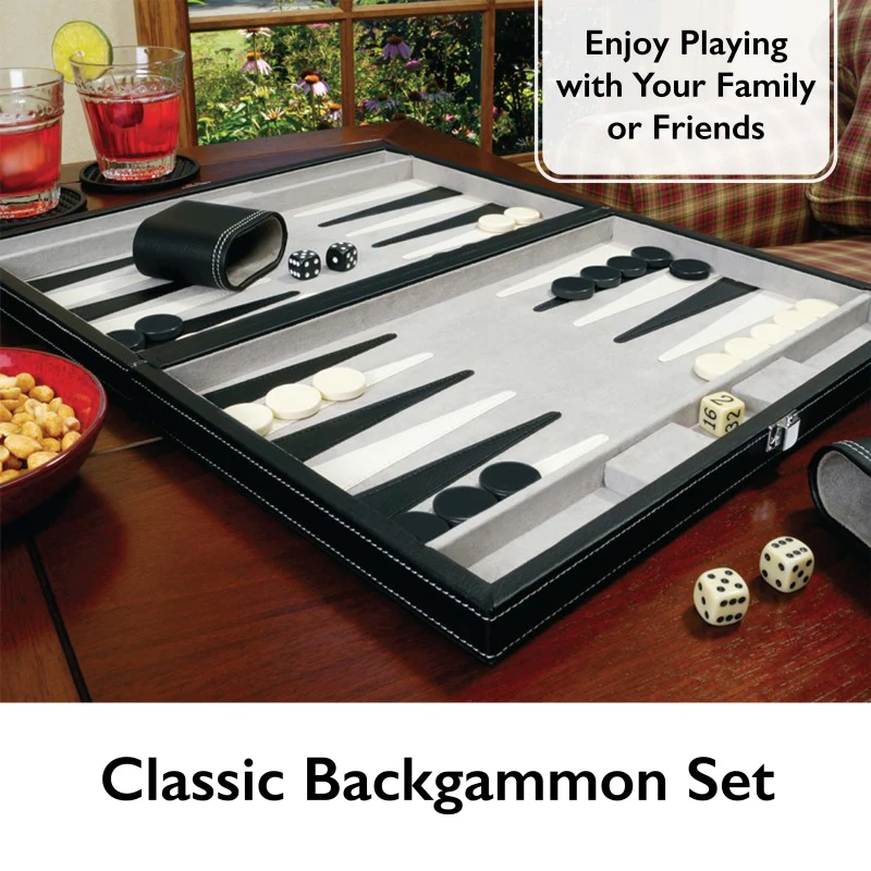 MAINSTREET CLASSICS 15" BACKGAMMON SET  GLD PRODUCTS REFURBISHED SHIP FREE