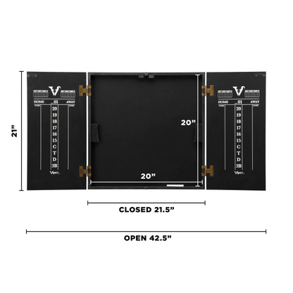 VIPER HIDEAWAY DARTBOARD CABINET REVERSIBLE BLACK FINISH OPEN ITEM  SHIPS FREE