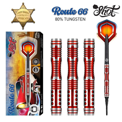 SHOT DARTS AMERICANA ROUTE 66  18 GRAM SOFT TIP NEW! SHIPS FREE FREE FLIGHTS