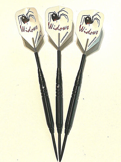 BLACK WIDOW SMOOTH STEEL TIP DARTS 28 GRAM FIXED PT LBWF1 SHIPS FREE FLIGHTS