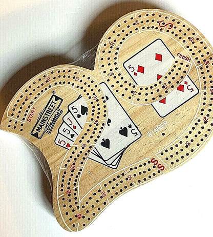 WODDEN 29 CRIBBAGE BOARD 3 TRACK CONTINUOUS WITH PEGS BRAND NEW SHIPS FREE