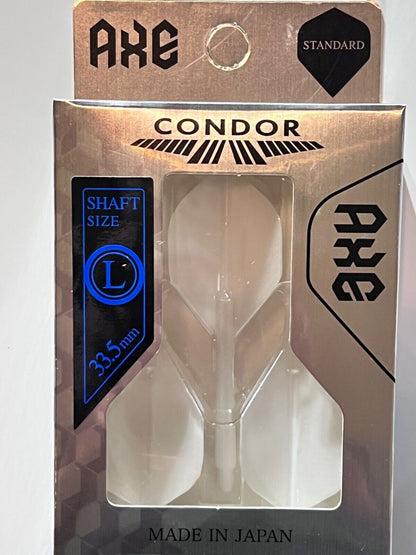 CONDOR AXE WHITE COLOR  HEAVY DUTY FLIGHT LONG 33.5MM STANDARD SHAPE SHIPS FREE