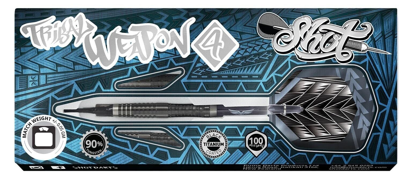 SHOT DARTS MODEL TRIBAL WEAPON 4 18 GR TUNGSTEN SOFT TIP SHIPS FREE FREE FLIGHTS