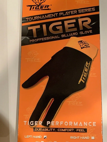 TIGER PRODUCTS PROFESSIONAL BILLIARD GLOVE XL LEFT HAND X LARGE FREE SHIPPING