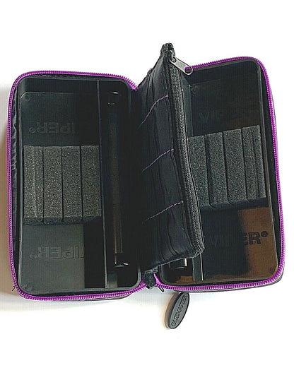 VIPER GLD PLAZMA PRO DART CASE BLK W/ PURPLE TRM PHONE PCKT. FREE SHIP & FLIGHTS