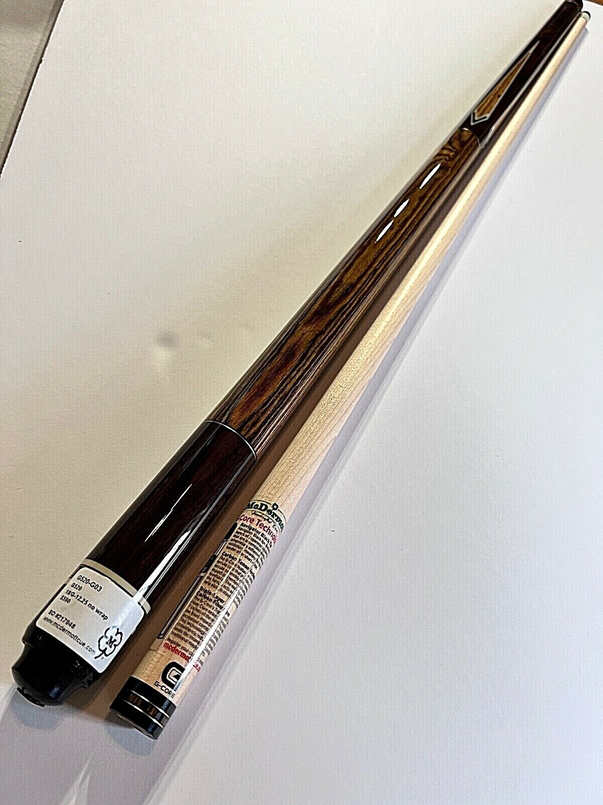 MCDERMOTT G520 EXOTIC WOOD CUE 12.25 MM TIP NEW FREE SHIPPING FREE CASE