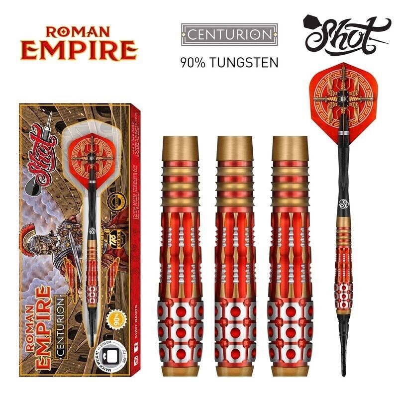 SHOT DARTS ROMAN EMPIRE CENTURION 20 GRAM SOFT TIP SHIPS FREE N FREE FLIGHTS