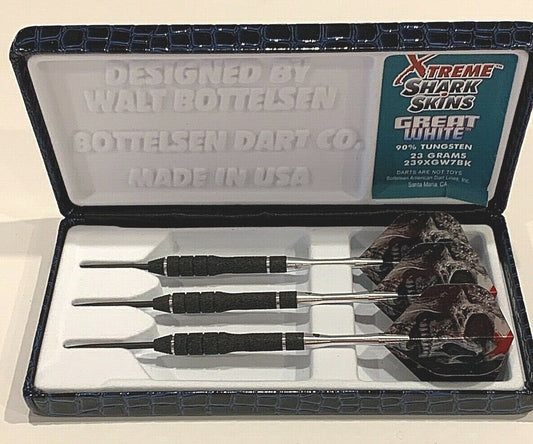 BOTTELSEN GREAT WHITE STEEL TIP DARTS MODEL 239XGW7BK  23 GR NEW FREE SHIPPING