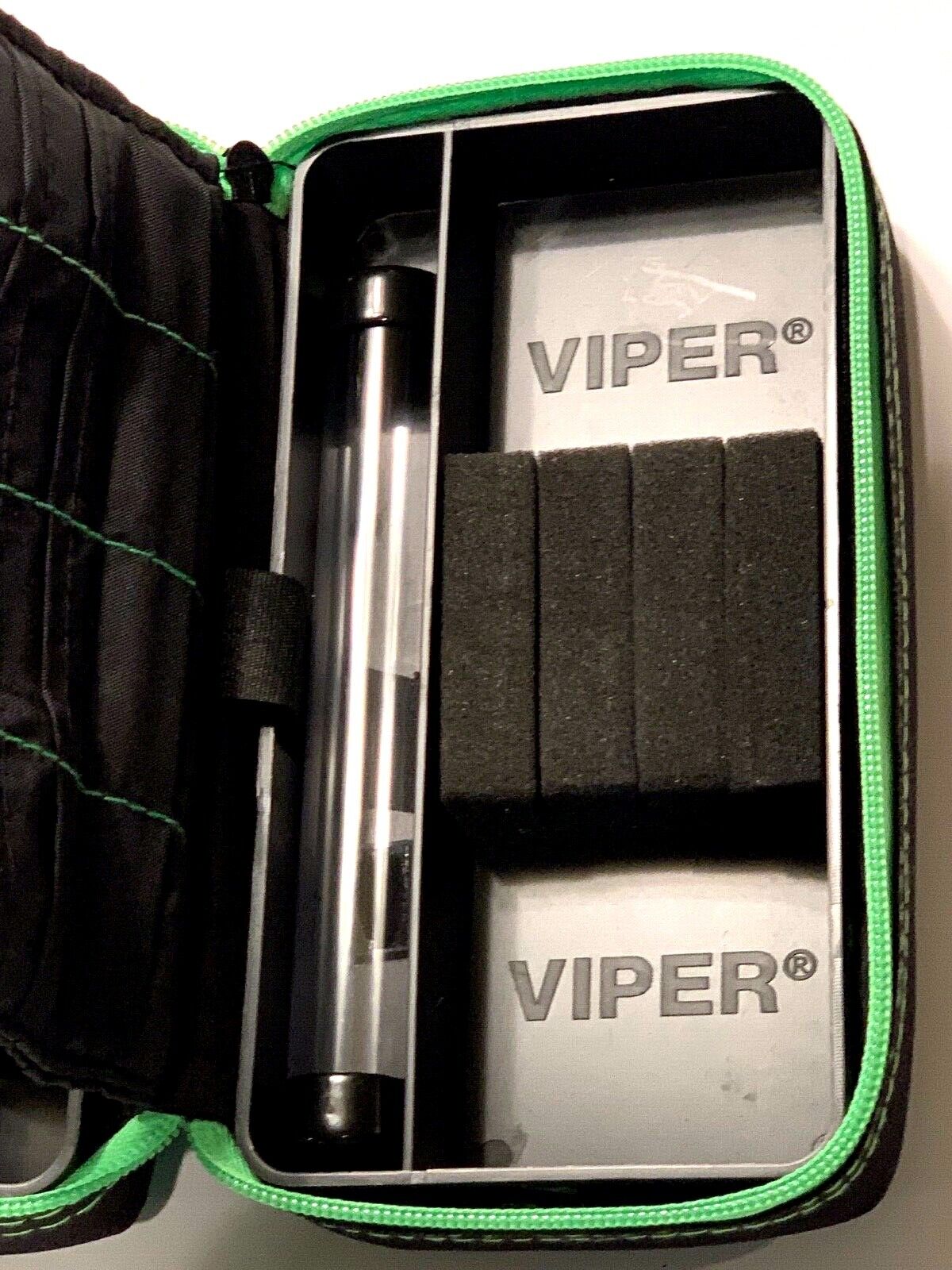 VIPER GLD PLAZMA PRO DART CASE BLK W/GREEN TRIM PHONE PCKT. FREE SHIP & FLIGHTS