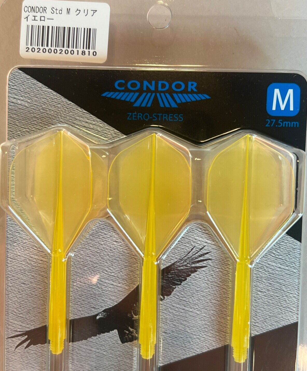 CONDOR ZERO STRESS STANDARD SHAPE FLIGHTS YELLOW MEDIUM LENGTH FREE SHIPPING