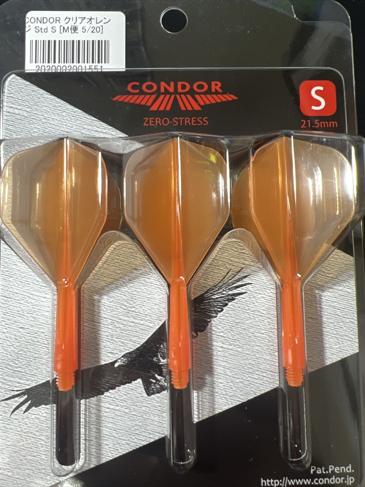 CONDOR ZERO STRESS STANDARD SHAPE ORANGE FLIGHTS SHORT LENGTH FAST FREE SHIPPING