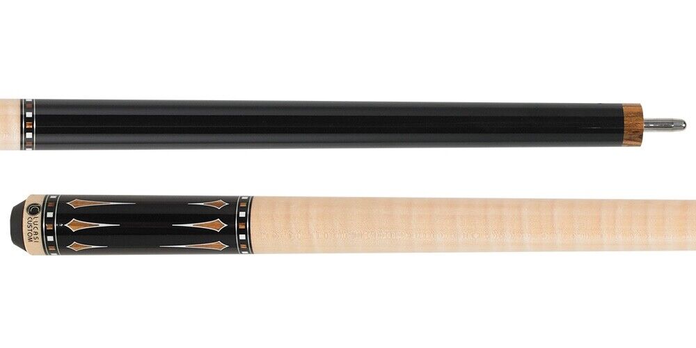 LUCASI LZC28 CUSTOM CUE 12.75MM TIP WRAPLESS HANDLE ZEBRAWOOD BRND NU SHIPS FREE