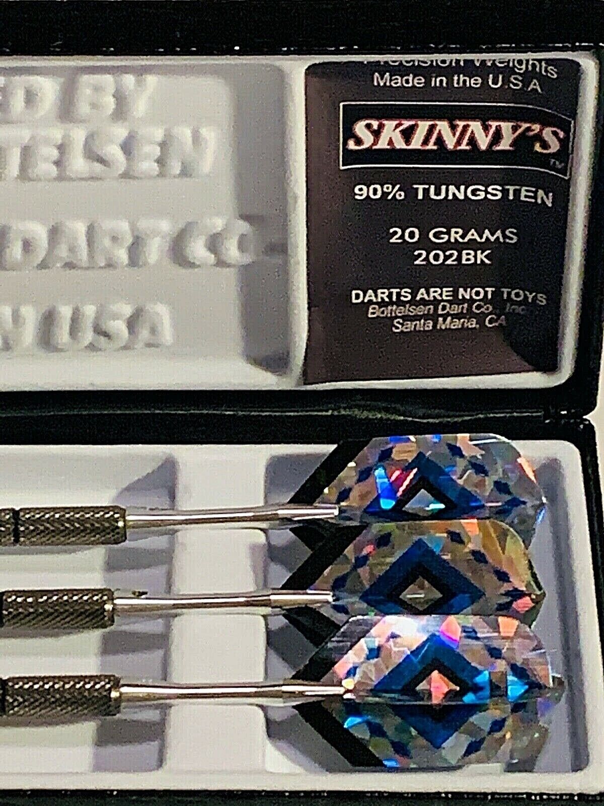 BOTTELSEN TUNGSTUN DARTS 202BK SKINNY'S 20 GRAM SOFT TIP FREE SHIPPING & FLIGHTS