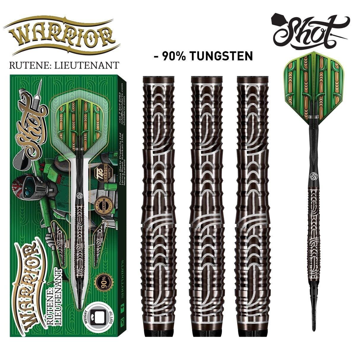 SHOT DARTS WARRIOR RUTENE LT.  18 GRAM SOFT TIP NEW! SHIPS FREE N FREE FLIGHTS