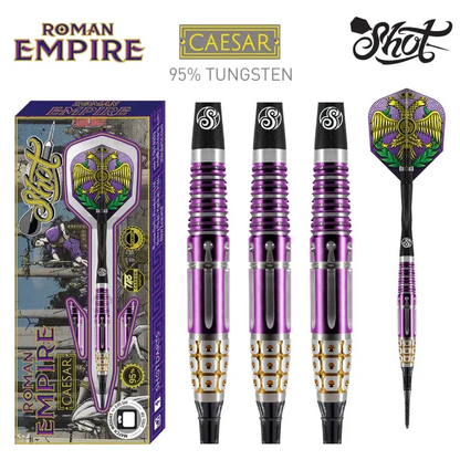 SHOT DARTS ROMAN EMPIRE CAESAR 18 GRAM SOFT TIP SHIPS FREE N FREE FLIGHTS