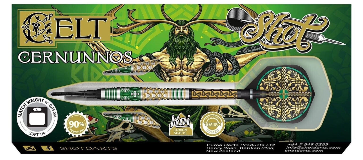 SHOT DARTS CELT CERNUNOS 20 GRAM TUNGSTEN SOFT TIP SHIPS FREE N FREE FLIGHTS