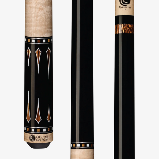 LUCASI LZC28 CUSTOM CUE 12.75MM TIP WRAPLESS HANDLE ZEBRAWOOD BRND NU SHIPS FREE