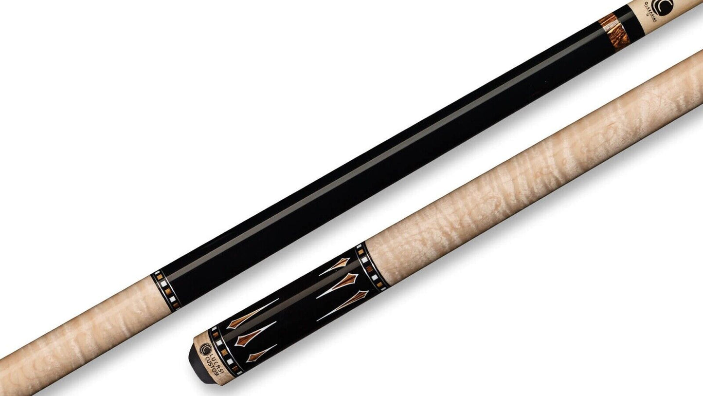 LUCASI LZC28 CUSTOM CUE 12.75MM TIP WRAPLESS HANDLE ZEBRAWOOD BRND NU SHIPS FREE