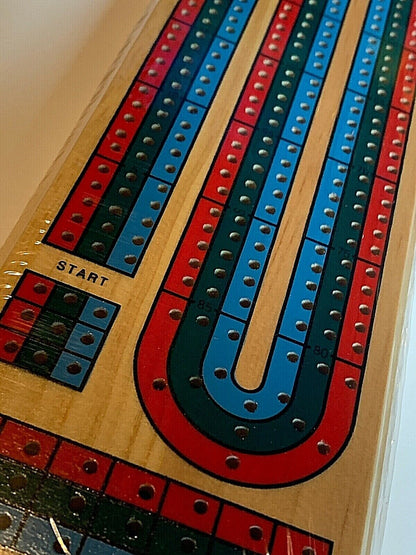 WODDEN BARONY CRIBBAGE BOARD CONTINUOUS 3 TRACK  WITH PEGS BRAND NEW SHIPS FREE