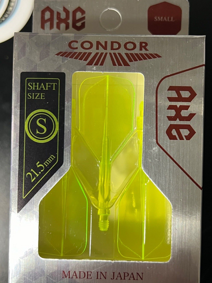 CONDOR AXE SHORT LENGTH SMALL SHAPE FLIGHTS  NEON YELLOW HD 21.5M FREE SHIPPING