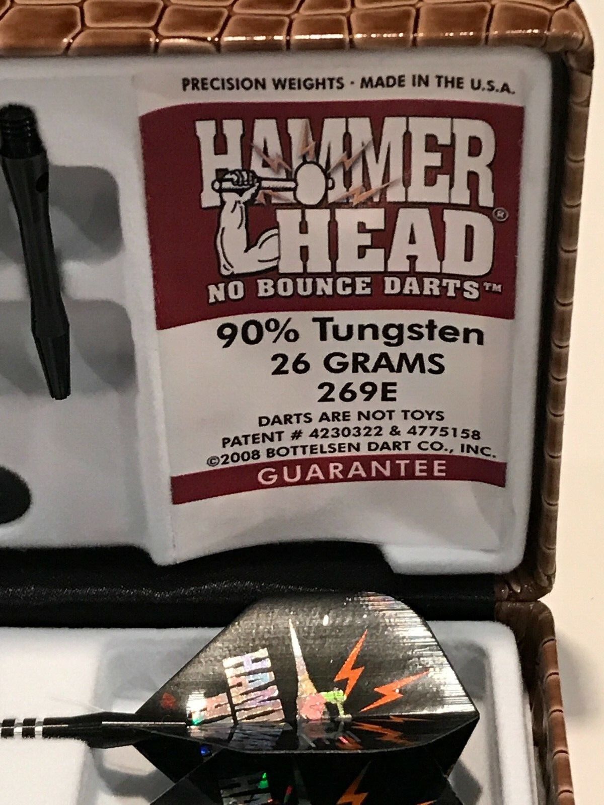 HAMMERHEAD 26 GRAM BLACK STEAL BOTTELSEN DARTS 269E  FREE SHIPPING FREE FLIGHTS