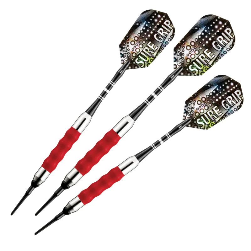 RED SURE GRIP DARTS FROM GLD 18 GRAM  NEW SHIPS FREE FLIGHTS FREE 20-0007-18