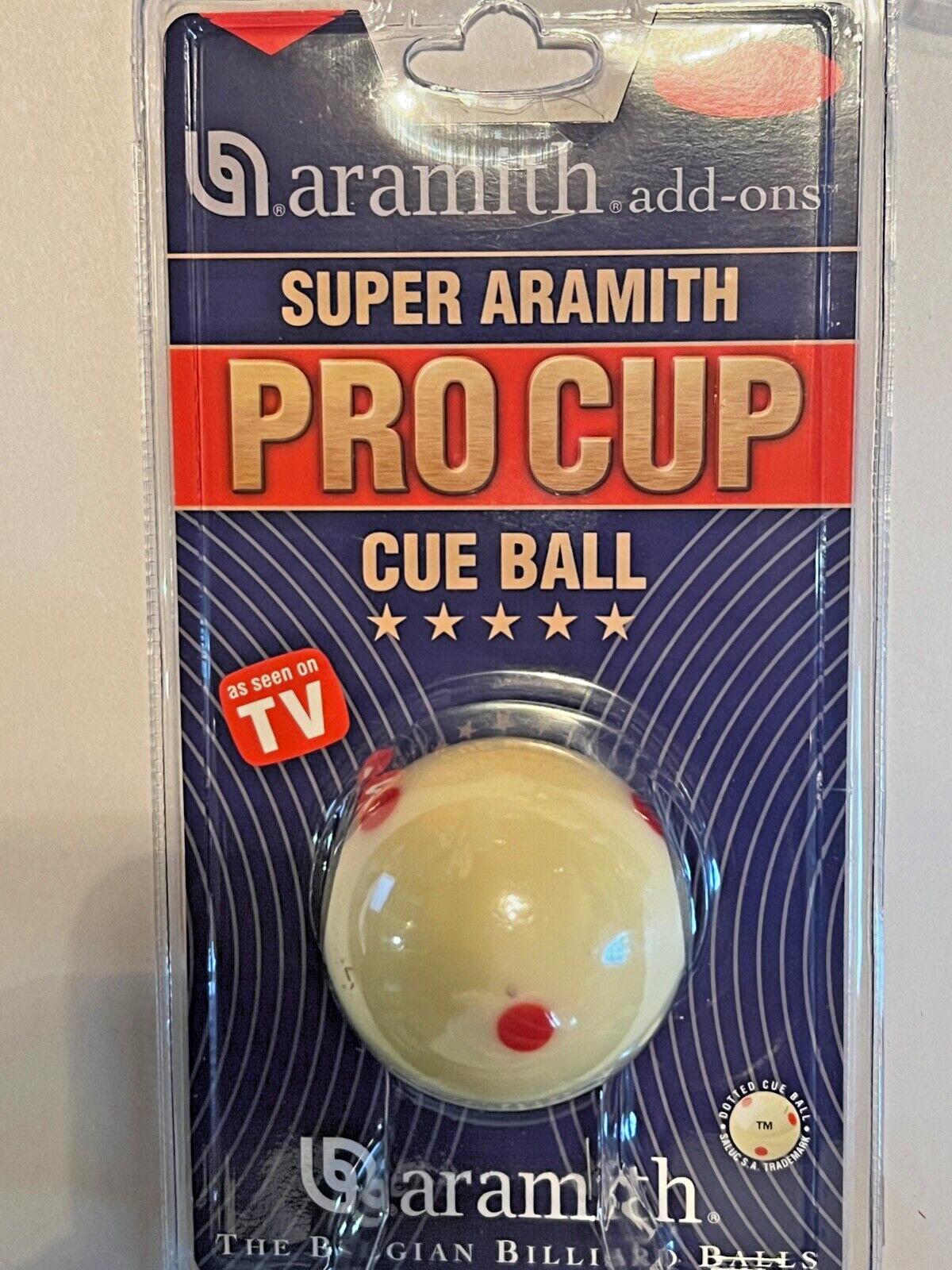 ARAMITH PRO CUP CUE BALL 2 1/4" NEW N PKG SHIP FREE N FREE TIPS  BEWARE COPYCATS