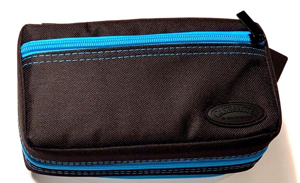 VIPER GLD PLAZMA PRO DART CASE BLK W/ BLUE TRIM PHONE PCKT. FREE SHIP & FLIGHTS