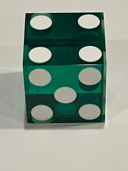 CASINO DICE 19MM BRAND NEW SEET OF 5 DICE GREEN COLOR GLOSSY FINISH SHIPS FREE