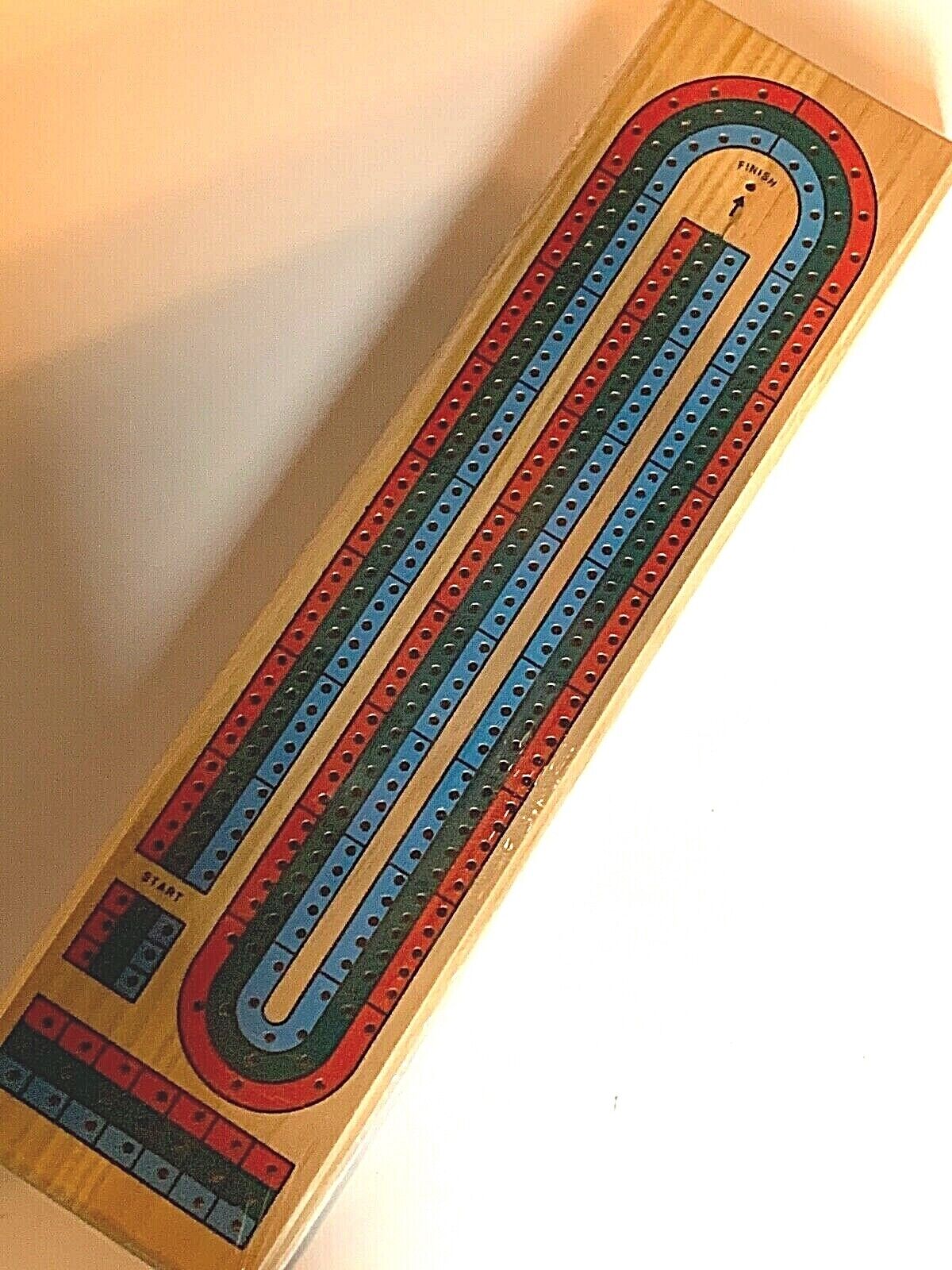 WODDEN BARONY CRIBBAGE BOARD CONTINUOUS 3 TRACK  WITH PEGS BRAND NEW SHIPS FREE