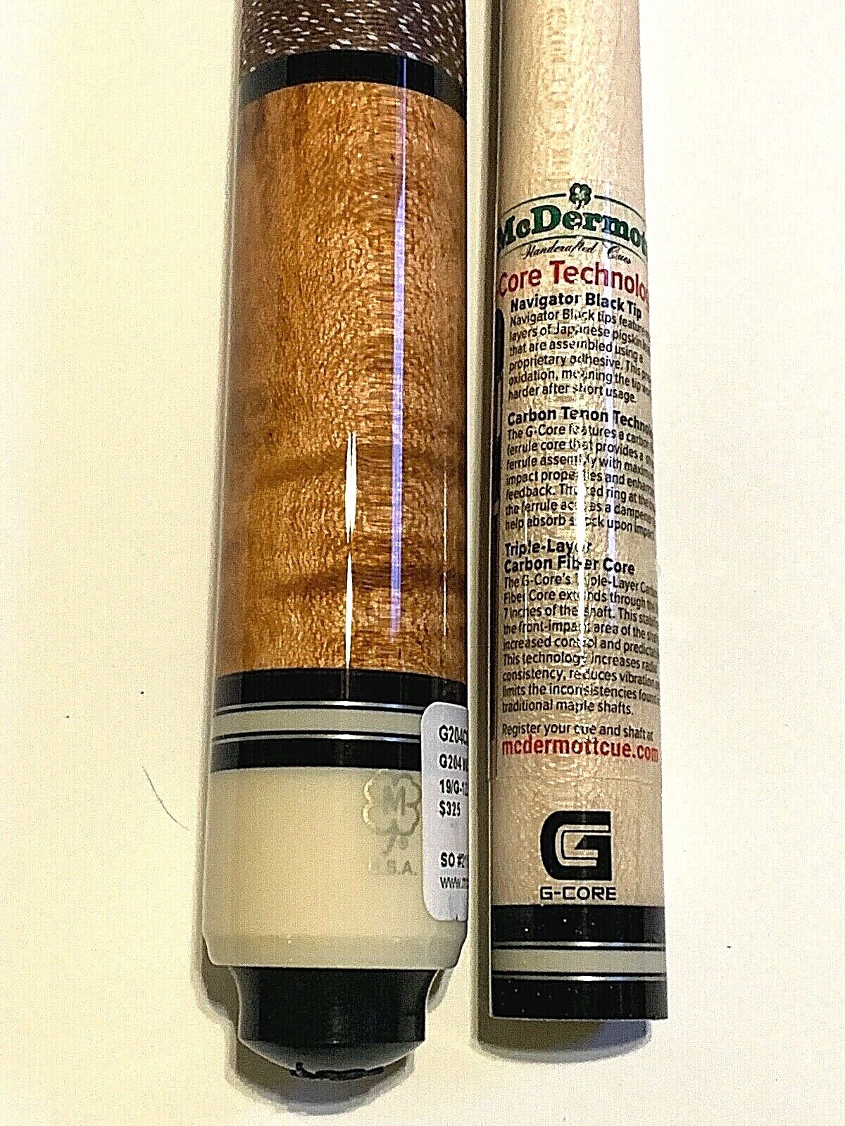 MCDERMOTT G204 POOL CUE 12.75 G CORE USA MADE BRAND NEW FREE SHIPPING FREE CASE