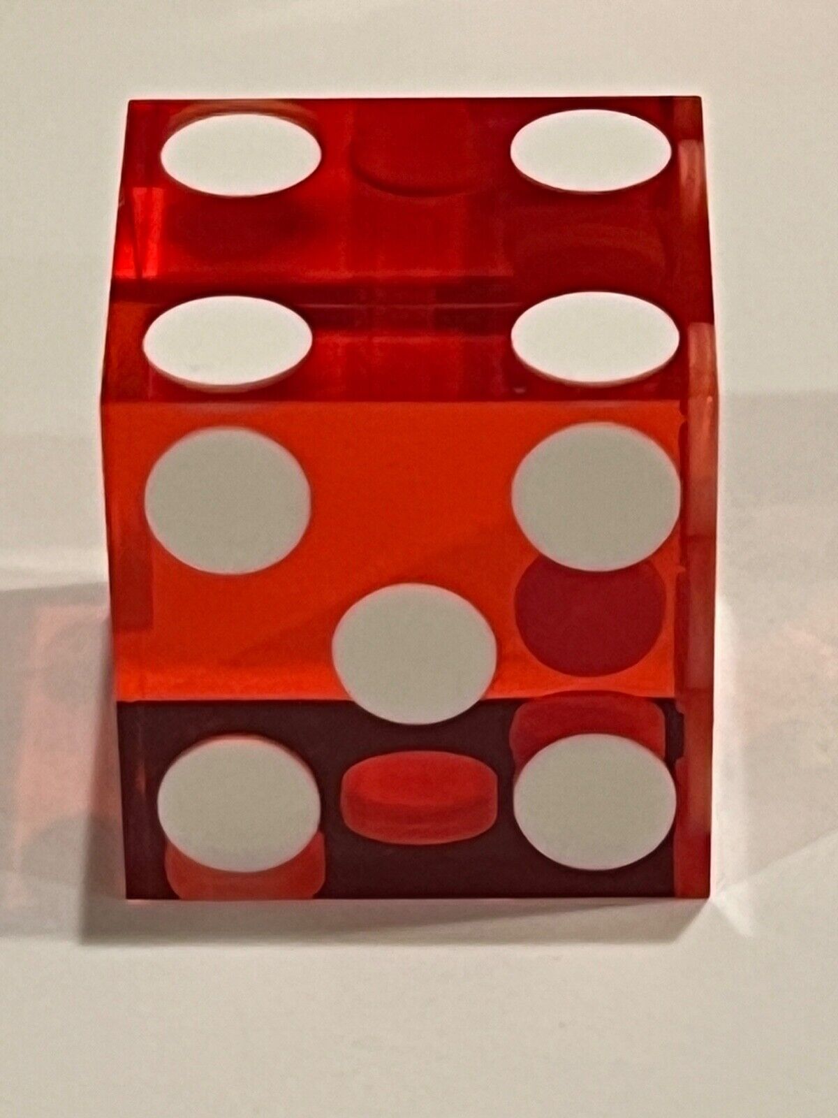 CASINO DICE 19MM BRAND NEW SEET OF 5 DICE RED COLOR GLOSSY FINISH SHIPS FREE